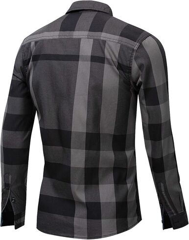FREDD MARSHALL Men's Long Sleeve Slim Fit 100% Cotton Plaid Shirts in Saudi Arabia