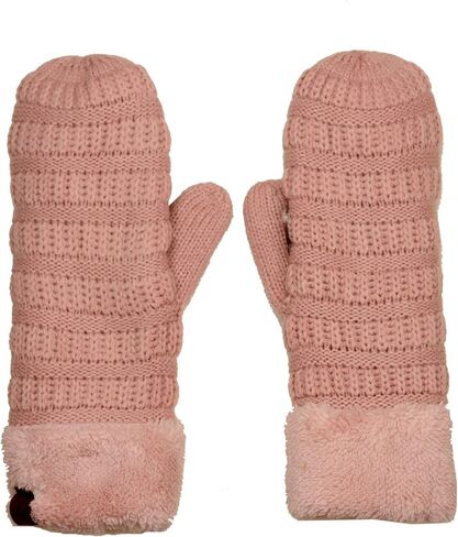 C.C Unisex Winter Warm Inner Fuzzy Lined Anti-Slip Cuff Mittens in Saudi Arabia