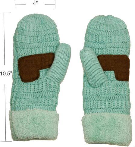 C.C Unisex Winter Warm Inner Fuzzy Lined Anti-Slip Cuff Mittens in Saudi Arabia