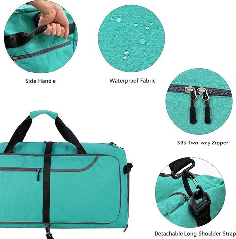 150L Extra Large Foldable Duffle Bag for Travel with Wet Pocket & Shoes Compartment Men Women Waterproof Weekender Duffle Bag(150LBlack) in Saudi Arabia