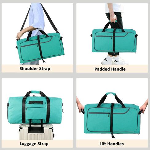 150L Extra Large Foldable Duffle Bag for Travel with Wet Pocket & Shoes Compartment Men Women Waterproof Weekender Duffle Bag(150LBlack) in Saudi Arabia