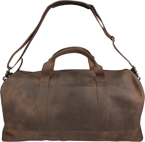 Hide & Drink, Luggage Duffle Bag with Shoulder Strap, Travel Overnight Bag, Handmade from Full Grain Leather - Bourbon Brown in Saudi Arabia