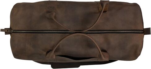 Hide & Drink, Luggage Duffle Bag with Shoulder Strap, Travel Overnight Bag, Handmade from Full Grain Leather - Bourbon Brown in Saudi Arabia
