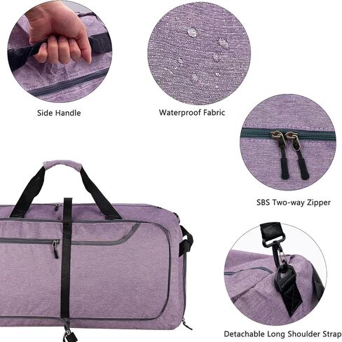 150L Extra Large Foldable Duffle Bag for Travel with Wet Pocket & Shoes Compartment Men Women Waterproof Weekender Duffle Bag(150LBlack) in Saudi Arabia