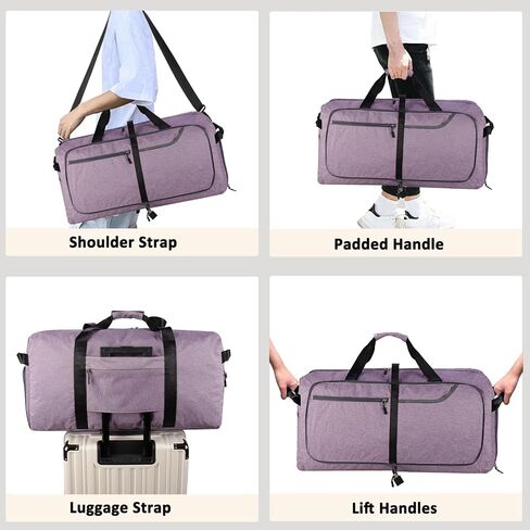 150L Extra Large Foldable Duffle Bag for Travel with Wet Pocket & Shoes Compartment Men Women Waterproof Weekender Duffle Bag(150LBlack) in Saudi Arabia