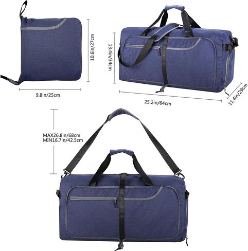 150L Extra Large Foldable Duffle Bag for Travel with Wet Pocket & Shoes Compartment Men Women Waterproof Weekender Duffle Bag(150LBlack) in Saudi Arabia