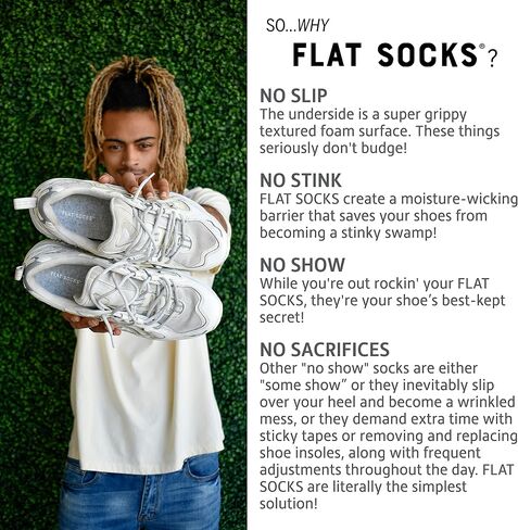 FLAT SOCKS Unisex No Show Socks, Sockless Liner, No Slipping, No Stinking, Dark Heather Grey, Large Women in Saudi Arabia