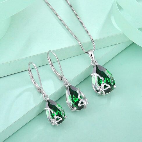 Blaniy Teardrop Dangle Drop Earrings 925 Sterling Silver Butterfly Leverback Earrings with Birthstone Jewelry Gifts for Mom Wife Girls Her in Saudi Arabia