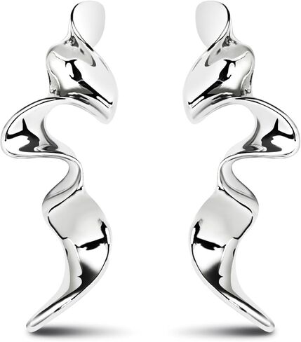 أقراط متدلية هندسية حلزونية مذهلة من الفضة الإسترليني للنساء - مجوهرات أنيقة in Kuwait