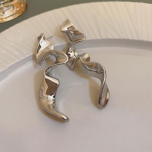 أقراط متدلية هندسية حلزونية مذهلة من الفضة الإسترليني للنساء - مجوهرات أنيقة in Kuwait