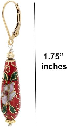 اقراط دمعة مطلية بالذهب عيار 14 قيراط مطلية بالمينا بلون احمر مصوغة بطريقة دمعة بلون احمر, مينا, ان ايه in Kuwait