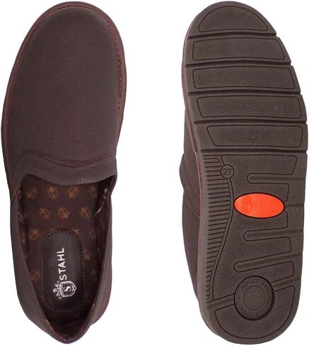 شبشب STAHL للرجال مريح من جلد الغنم الأصلي عالي الكثافة ونعل مضاد للانزلاق مع بطانة فائقة النعومة للاستخدام الداخلي/الخارجي in Kuwait
