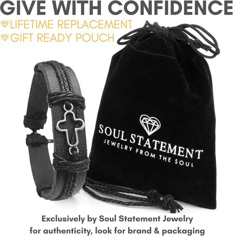 سوار جلدي رجالي مطبوع عليه الروح : هدايا تأكيد للمراهقين الجوفاء الصليب سحر ، بدون حجر كريم, بدون أحجار كريمة in Kuwait