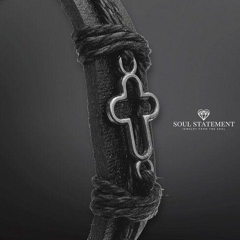 سوار جلدي رجالي مطبوع عليه الروح : هدايا تأكيد للمراهقين الجوفاء الصليب سحر ، بدون حجر كريم, بدون أحجار كريمة in Kuwait