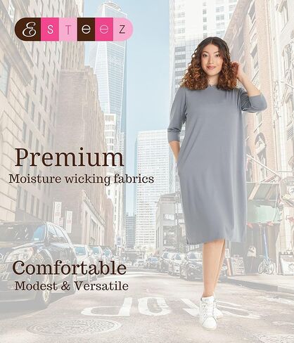 فستان صيفي للسباحة رياضي للسيدات من ESTEEZ - خفيف الوزن - 3/4 كم - نادية in Kuwait