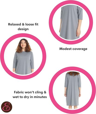 فستان صيفي للسباحة رياضي للسيدات من ESTEEZ - خفيف الوزن - 3/4 كم - نادية in Kuwait