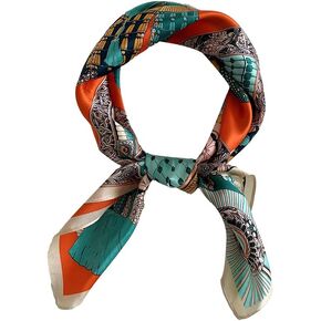 Livrerpi 100% Pure Mulberry Silk Scarf Medium Square Head scarf for Women Men Neckerchief Gift Packed 27"x27" Gift Packed