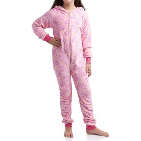 لباس داخلي للفتيات من شركة Limited Too - لباس داخلي من الصوف المخملي على شكل وحيد القرن مع غطاء رأس ثلاثي الأبعاد (الحجم: 7-16) in Kuwait