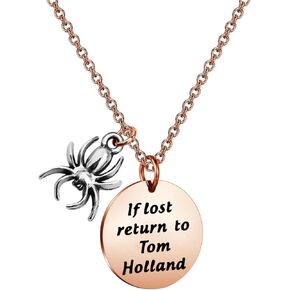 BNQL If Lost Return to Tom Holland Necklace Spider Necklace Gift for Son