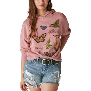 Lucky Brand Women's Butterfly Floral Motif Pullover in Saudi Arabia