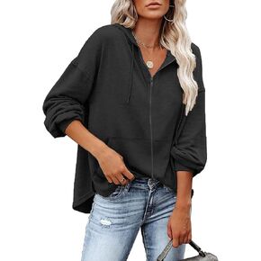 Hount Womens Long Sleeve Zip Up Hoodie Jackets Casual Lightweight Sweatshirts Jackets Hooded Jackets Outfit with Pockets in Kuwait