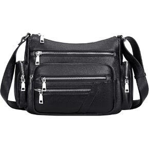 محفظة كروس من الجلد الطبيعي للنساء من Over Earth مع جيوب متعددة in Kuwait