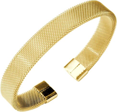 555Jewelry Unisex Stainless Steel Mesh Open Cuff Bangle Bracelet for Men & Women in Saudi Arabia