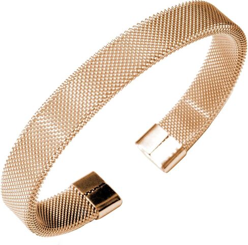 555Jewelry Unisex Stainless Steel Mesh Open Cuff Bangle Bracelet for Men & Women in Saudi Arabia