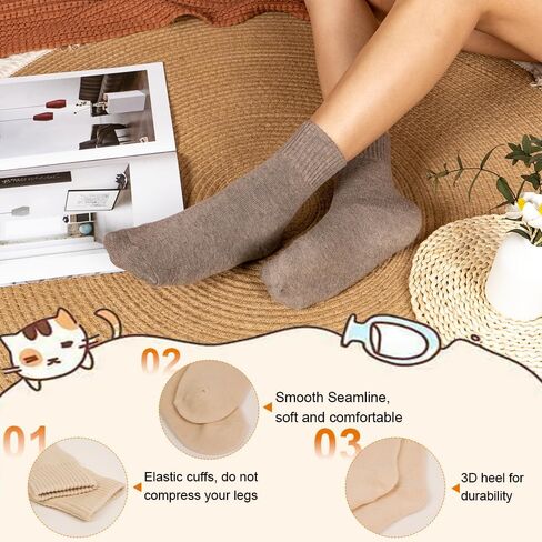 Muitmopoke Warm Socks for Women Winter Wool Boot Socks Size 9-11 Thermal Thick Cozy Crew Gift Socks 5 Pairs in Saudi Arabia