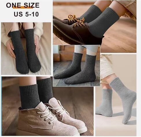 Muitmopoke Warm Socks for Women Winter Wool Boot Socks Size 9-11 Thermal Thick Cozy Crew Gift Socks 5 Pairs in Saudi Arabia
