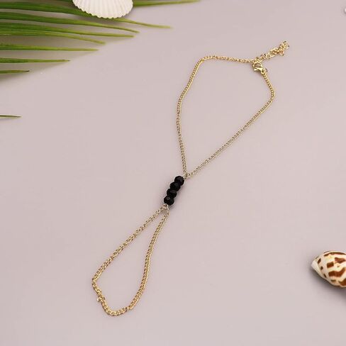 Bohemian Pearl Crystal Barefoot Sandlas 2pcs Colorful Acrylic Disc Foot Chain with Toe Ring Summer Beach Party Anklet Bridal Ankle Bracelet for Women (Colorful disc) in Kuwait