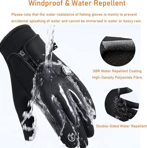 قفازات الصيد الشتوية للرجال والنساء، شاشة تعمل باللمس، قفازات مقاومة للماء والرياح، قفازات للتمرين في الطقس البارد، قفازات قيادة الثلج لركوب الدراجات النارية والصيد والتجديف بالكاياك in Kuwait