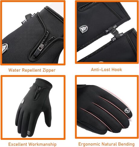 قفازات الصيد الشتوية للرجال والنساء، شاشة تعمل باللمس، قفازات مقاومة للماء والرياح، قفازات للتمرين في الطقس البارد، قفازات قيادة الثلج لركوب الدراجات النارية والصيد والتجديف بالكاياك in Kuwait