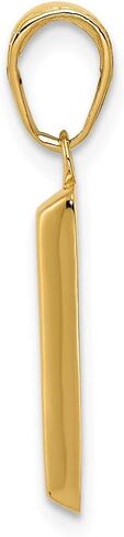 Solid 14k Yellow Gold Men's 3-D, 14k Yellow Gold Men's Bar Pendant Charm - 22mm x 7mm, Metal in Saudi Arabia
