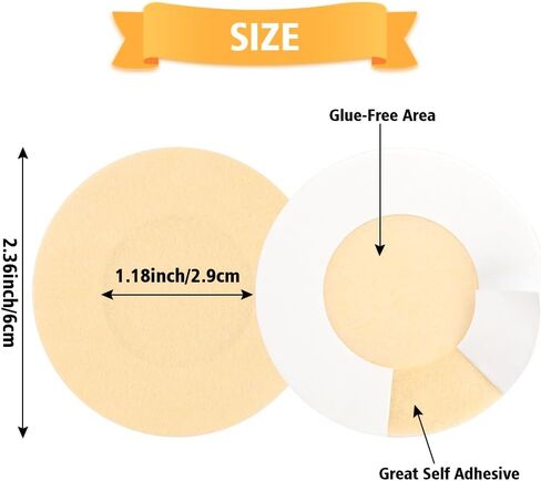 تغطية حلمة yekepal للنساء، 40 قطعة من ملصقات أغطية الحلمات المقاومة للماء، بتلات الثدي للاستعمال مرة واحدة، فطائر حلمة رفيعة لا تظهر غطاء حلمة لاصق للرجال، أغطية ثدي لاصقة، بيج غير مرئي in Kuwait