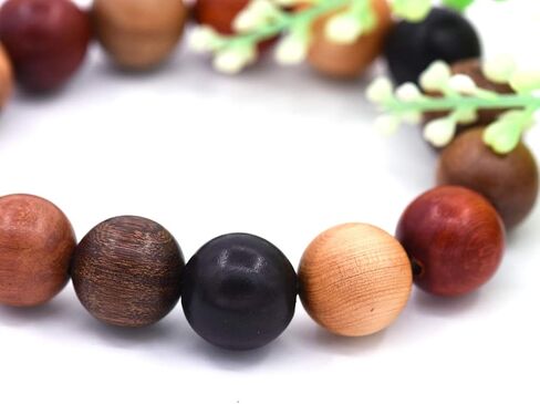 Thajaling Tibetan Bracelet Mala Buddhist Buddha Meditation 15mm Natural Wood Bead Men Elastic Prayer Bracelet in Saudi Arabia