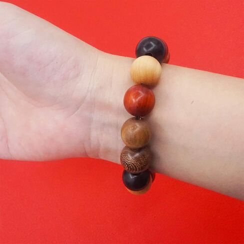 Thajaling Tibetan Bracelet Mala Buddhist Buddha Meditation 15mm Natural Wood Bead Men Elastic Prayer Bracelet in Saudi Arabia