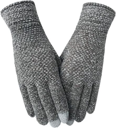 قفازات Tomily للجنسين لشاشة اللمس الشتوية من قماش شانيل، قفازات سميكة للرجال والنساء in Kuwait