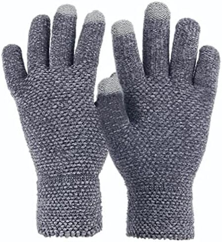 قفازات Tomily للجنسين لشاشة اللمس الشتوية من قماش شانيل، قفازات سميكة للرجال والنساء in Kuwait