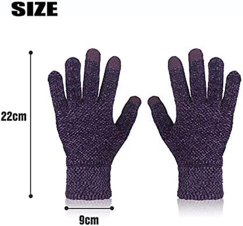 قفازات Tomily للجنسين لشاشة اللمس الشتوية من قماش شانيل، قفازات سميكة للرجال والنساء in Kuwait