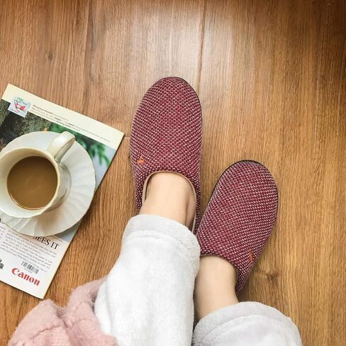 VONMAY Women's Slip On Slippers Warm Two-Tone Memory Foam House Shoes Lightweight Non-Slip Indoor Outdoor in Kuwait