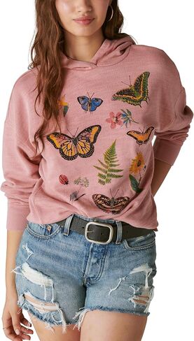 Lucky Brand Women's Butterfly Floral Motif Pullover in Saudi Arabia