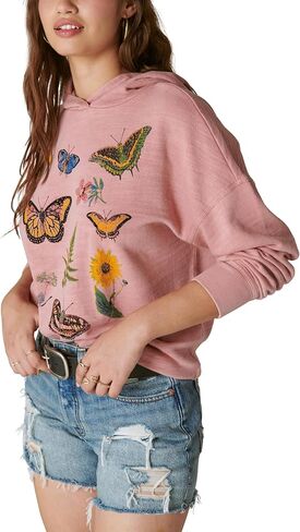 Lucky Brand Women's Butterfly Floral Motif Pullover in Saudi Arabia