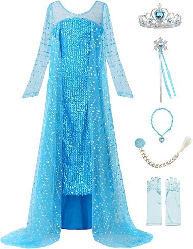 reliparty Little Girls Snow Princess Dress Costume, Blue in Kuwait