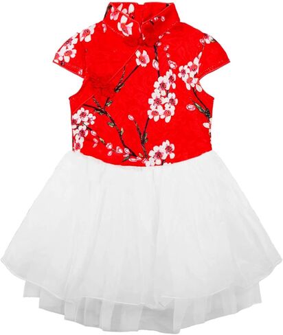 Mud Kingdom Little Girls' Short Sleeves Tutu Dresses Chinese Qipao in Saudi Arabia