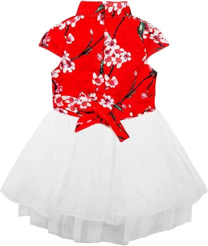 Mud Kingdom Little Girls' Short Sleeves Tutu Dresses Chinese Qipao in Saudi Arabia