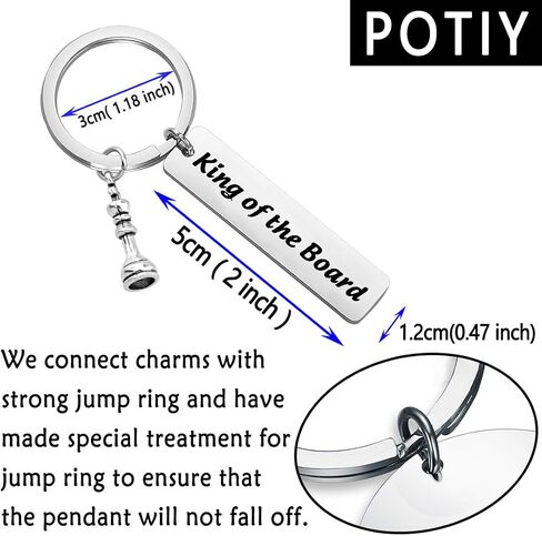 POTIY Chess Gift King/Queen of The Board Game Keychain Chess Keychain for Chess Player Chess Lover Chess Master in Saudi Arabia