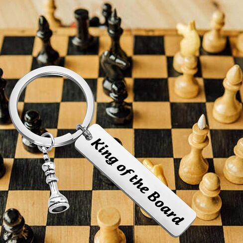 POTIY Chess Gift King/Queen of The Board Game Keychain Chess Keychain for Chess Player Chess Lover Chess Master in Saudi Arabia