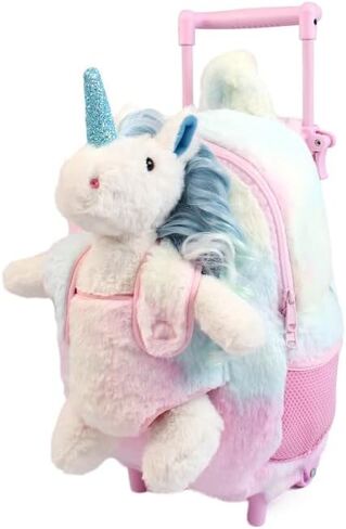 Funday Long Hair Unicorn Kids Backpack with Removable Wheel backpack for girls and boys in Saudi Arabia