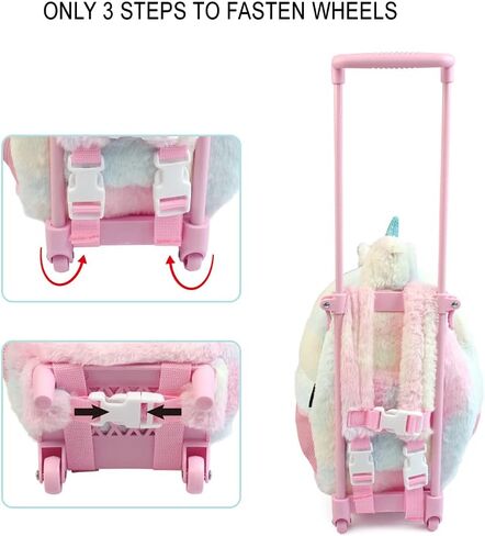 Funday Long Hair Unicorn Kids Backpack with Removable Wheel backpack for girls and boys in Saudi Arabia